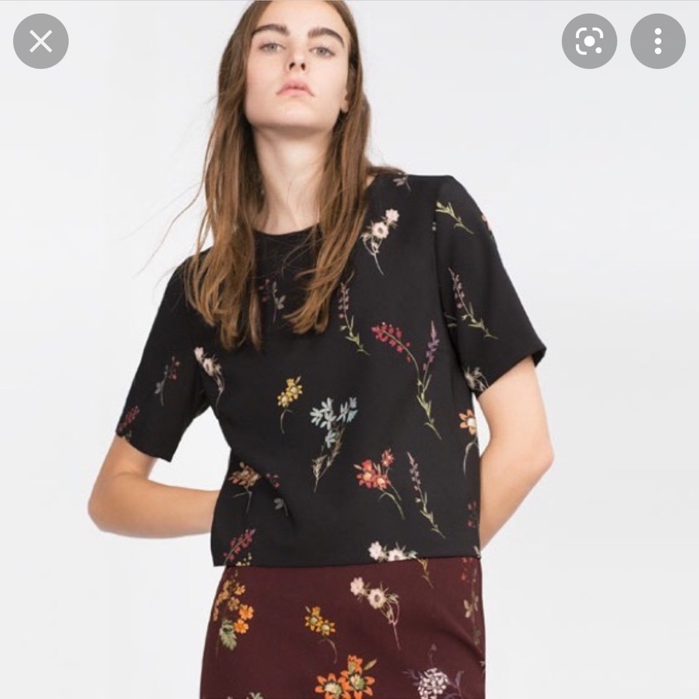 EUC Zara floral top SZ XS